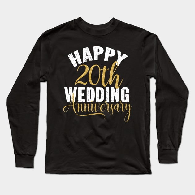 Happy 20th Wedding Anniversary Matching Gift For Couples graphic Long Sleeve T-Shirt by Grabitees